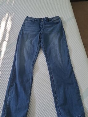 long tall sally Women's Straight-Leg Jeans in Medium Blue Wash
